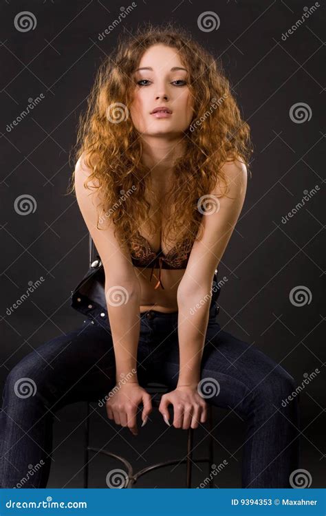 Portrait Of Beautiful Red Haired Girl Stock Image Image Of Curls
