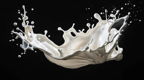Premium Ai Image A High Speed Capture Of Milk Splashing Against A