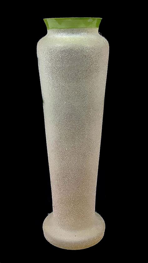 Lot Art Nouveau Enameled Art Glass Vase