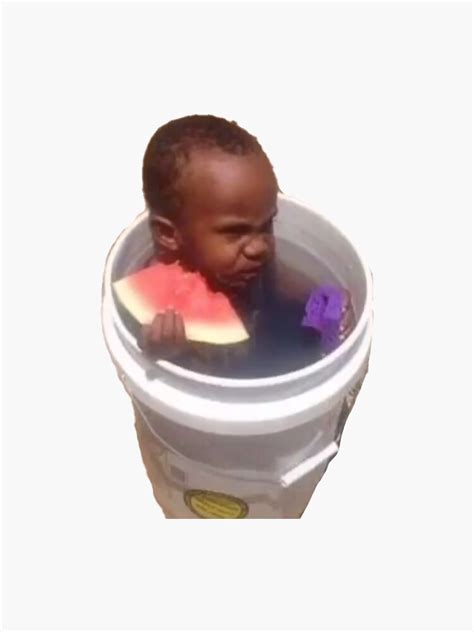 Watermelon Bucket Kid Sticker For Sale By Eatashes Redbubble