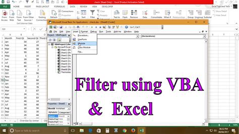 Filter In Excel Using Vba Youtube