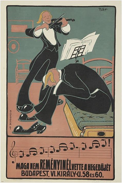 Vintage Music Poster From Budapest Unique Style Tuxedos Classical 24x36