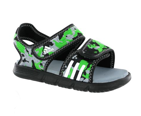 New Infant Boys Adidas Akwah 7 I Soft Black Velcro Comfy Sandals Size 5
