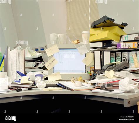 Messy Office Desk Stock Photo Alamy