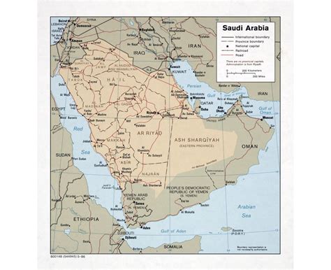 Large Detailed Political Map Of Saudi Arabia With Relief Railroads My