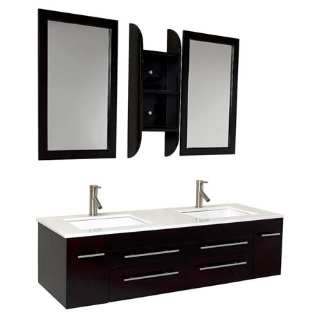 The 59.25 vincente rocco double sink vanity is built with solid hardwoods that don't yield or suffer wear and tear very easily. 59 Inch Espresso Modern Double Sink Bathroom Vanity ...