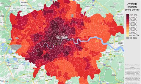 London House Prices Per Square Metre In Maps And Graphs