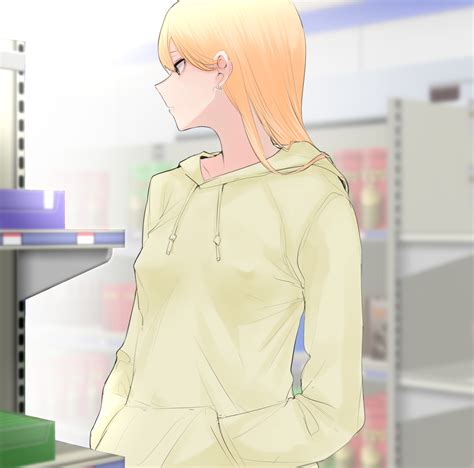 Ricochet Gou Highres Girl Breasts Casual Convenience Store Earrings Expressionless Hood
