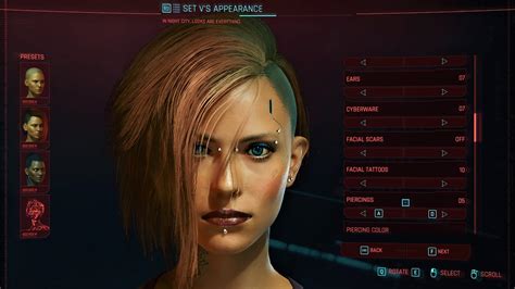 Cyberpunk 2077 Pc 4k Character Creator Sliders Selected Options
