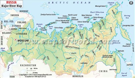 Russian River Map Major Rivers In Russia