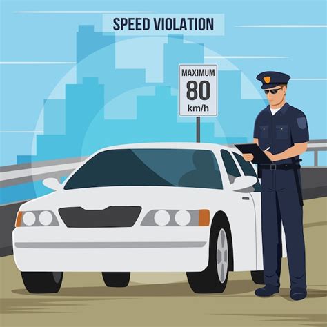 premium vector illustration of a police officer giving a driver a traffic violation ticket
