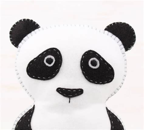 Panda Pattern Felt Panda Bear Sewing Pattern Panda Stuffed Etsy