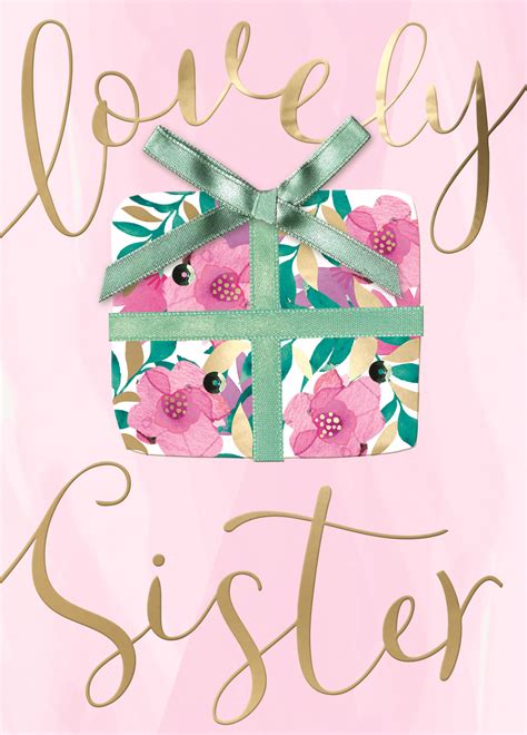 Lovely Sister Embellished Birthday Greeting Card Cards