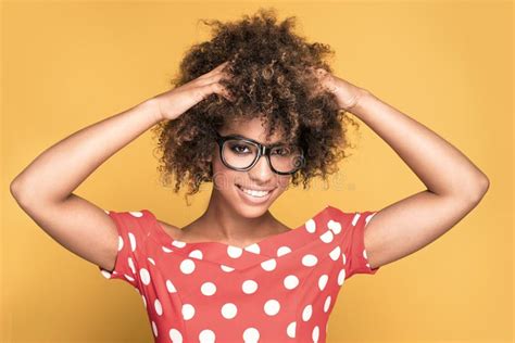 African American Girl Wearing Eyeglassessmiling Stock Photo Image