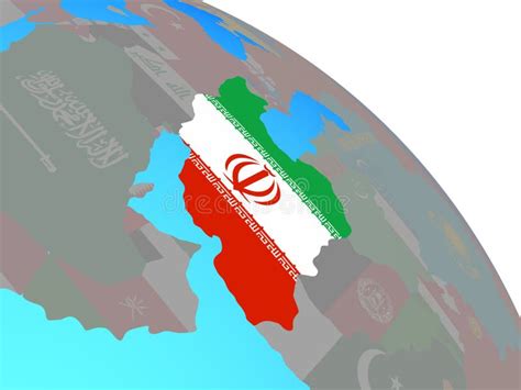 Iran With Flag On Globe Stock Illustration Illustration Of Symbol