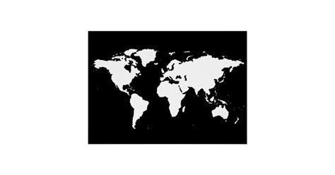 Black And White World Map Poster
