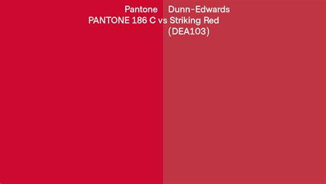 Pantone 186 C Vs Dunn Edwards Striking Red Dea103 Side By Side Comparison