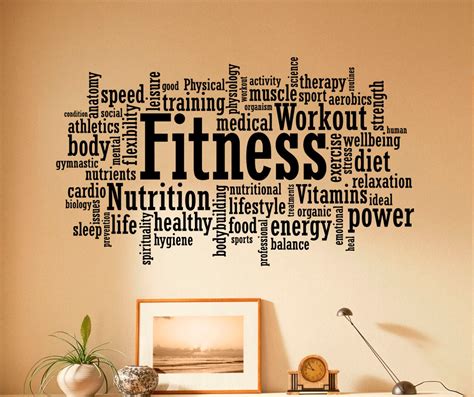 Fitness Wall Decal Vinyl Stickers Sport Gym Words Interior Etsy