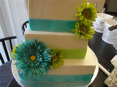 Katie Cakes Blue And Green Wedding Cake