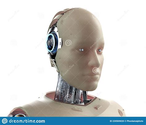 Robot With Human Skin Stock Illustration Illustration Of Portrait