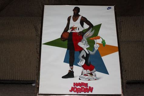 Vintage Poster Of Michael Jordan Space Jam Movie Poster Sports Framed In Glass Good Condition