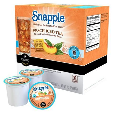 Snapple Peach Flavored Iced Tea Keurig K Cup Tea Pods 16 Ct Walmart