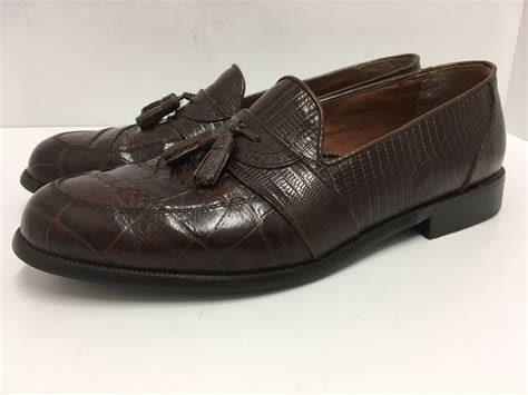 Stacy Adams Snakeskin Dress Shoe Tassel Loafer Men S Size M GUC EBay