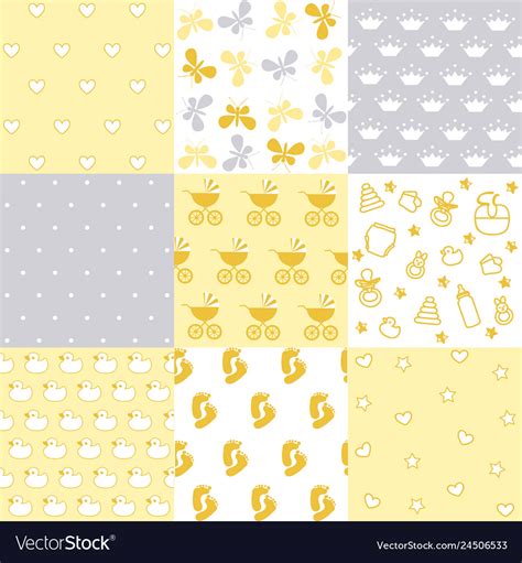 Set Of Baby Patterns Seamless Pattern Royalty Free Vector