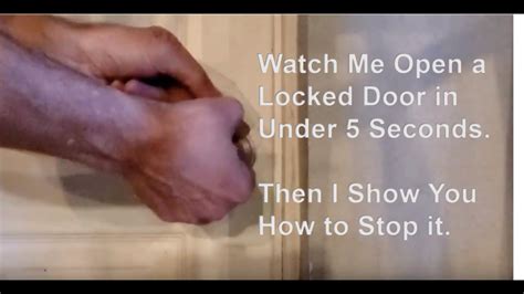 Learn!) • use a doorstop or a thin piece of wood to gently pry open a space between the top of a front door's. Open a Locked Door Without a Key in Under 5 Seconds ...