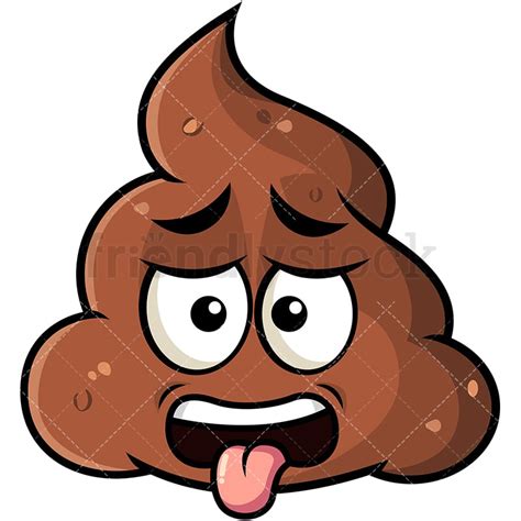 Disgusted Poop Emoji Cartoon Vector Clipart Friendlystock
