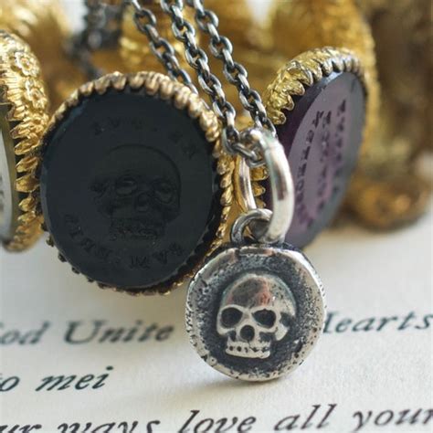 Skull Wax Seal Necklace Remembrance Jewelry Memento Mori Etsy