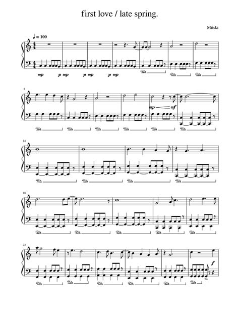 First Love Late Spring Mitski Solo Piano Sheet Music For Piano