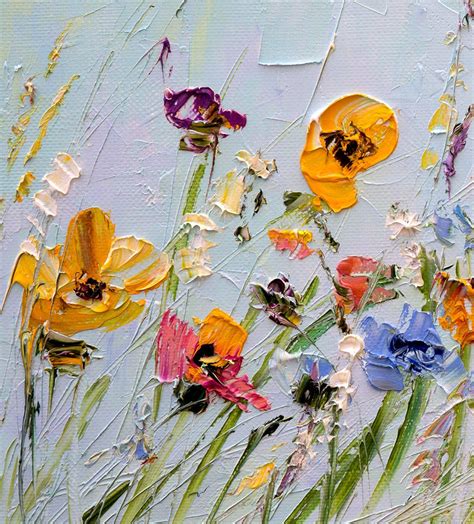 Oil Painting Flowers Palette Knife Painting On Canvas Abstract Flower