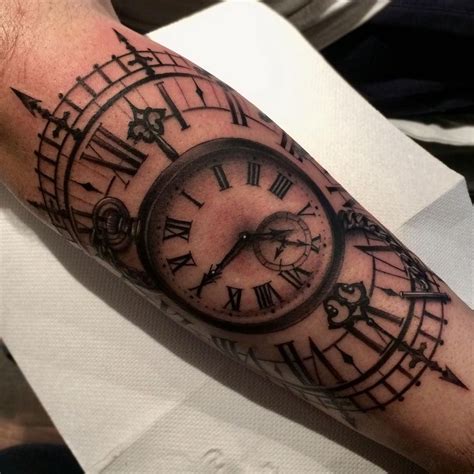 Pocket Watch And Clock Face Tattoo By Rosemary Mckevitt Newry Clock