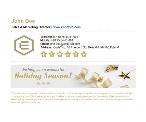 Holiday Signature Template Classy Holidays Mail