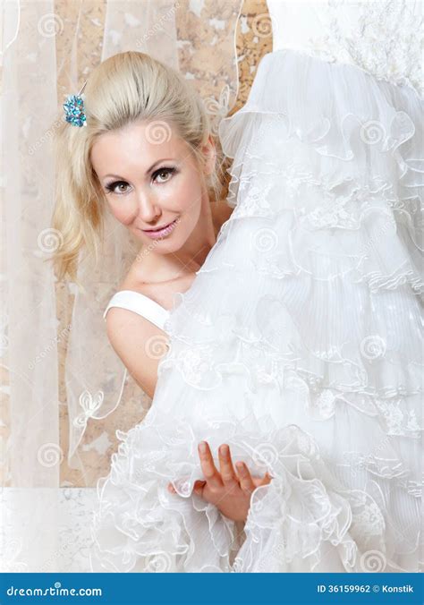 Portrait Of The Young Woman With A White Dress Stock Photo Image Of