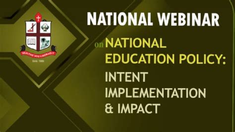 National Webinar On National Education Policy Intent Implementation Impact St Thomas