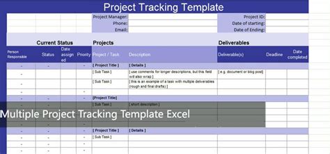 Multiple Project Tracking Template Pmitools