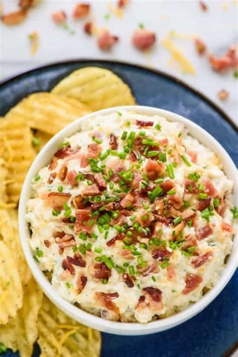 Loaded Baked Potato Dip Great Game Day Appetizer Wellplated Com