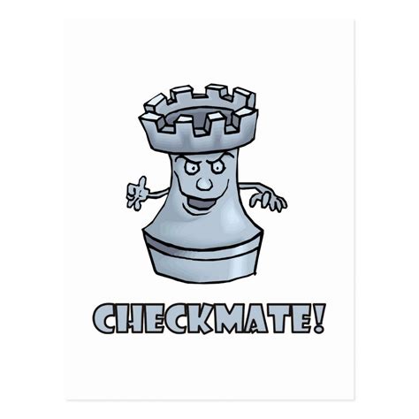Funny Rook Chess Piece Cartoon Checkmate Postcard In