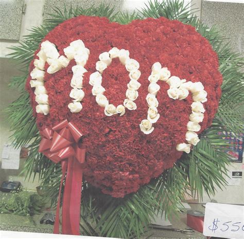 Large Red Carnation Heart Script Mom In Brooklyn Ny Flowers By Emil