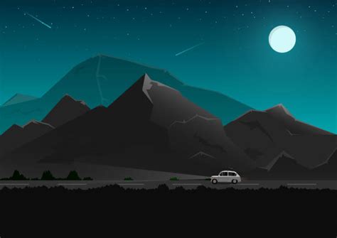 230 Car On Mountain Top View Illustrations Royalty Free Vector