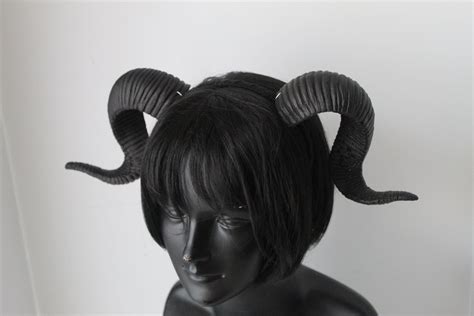 Black Ram Horns Headband Fantasy Satyr Costume Gothic Etsy