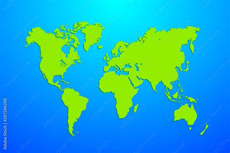 Fototapeta Green And Blue Map Of The World Globe Vector Illustration