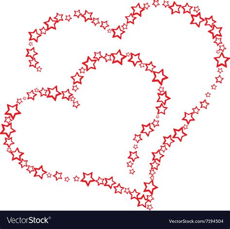 Two Hearts Composed Of Stars Royalty Free Vector Image