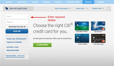 >inquire user id using your debit card. Citi Credit Card Online Login - CC Bank