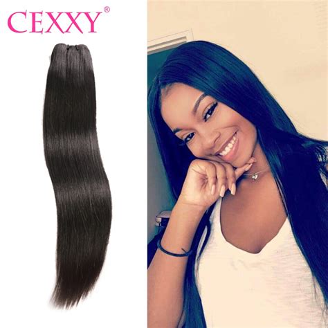Cexxy Straight Raw Indian Virgin Hair Weave Bundles Natural Color Human