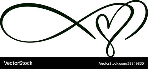 Heart Love Sign Logo Infinity Romantic Symbol Vector Image