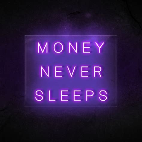 El Dinero Nunca Duerme Signo De Neón Personalizado Luz De Etsy