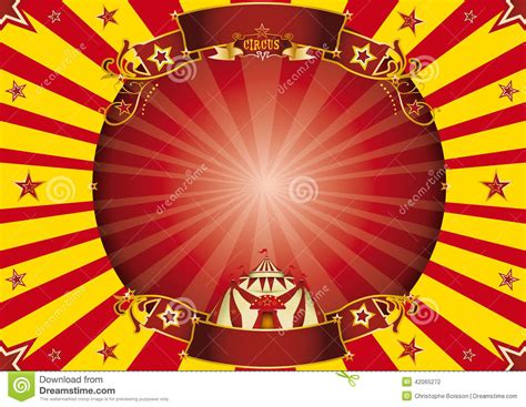 Circus Red And Yellow Horizontal Background Stock Vector Illustration